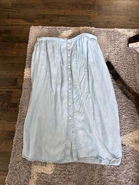 Caslon 100% Tencel Lyocell Button-Front Midi Skirt XXL